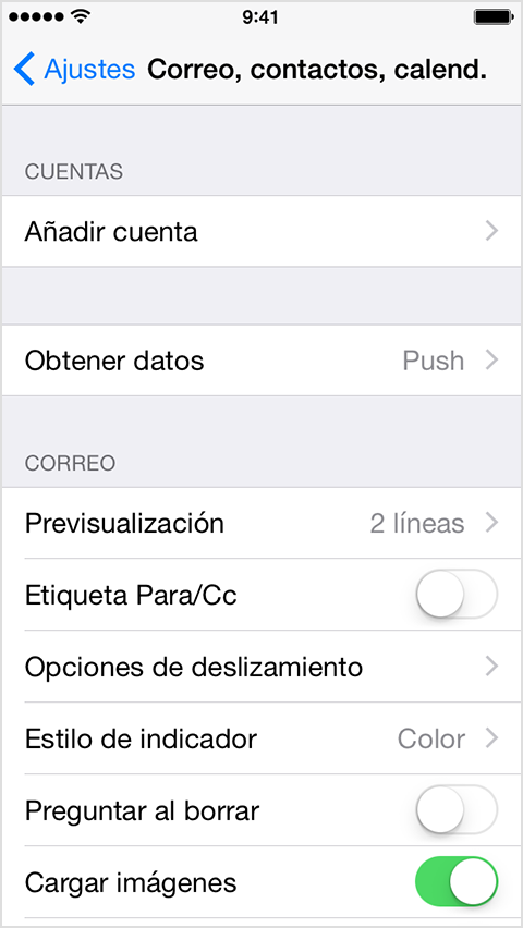 Configurar el correo en un iphone o ipad